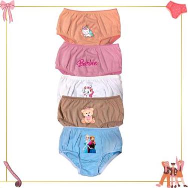 Imagem de Kit 6 Peças Calcinhas Infantil 100% Algodão Tamanho GG Cores Sortidas 