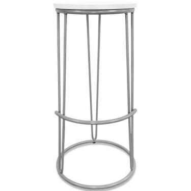 Imagem de Banco Banqueta Alta Industrial Dinamarca Em Aço Balcão Bar Cozinha Pra