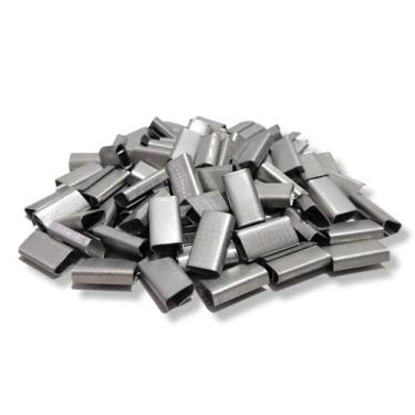 Imagem de Selo Pet Metálico 13mm Para Fita Cinta Arquear 1 kg - Click Pack Embal