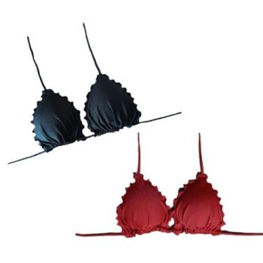 Imagem de Kit com 2 biquíni frufru com bojo parte de cima top - DE UMA MARIA PAR