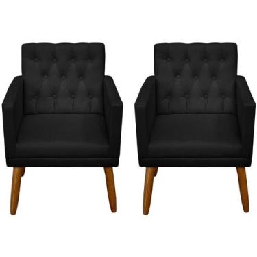 Imagem de Kit 2 Poltronas Cadeira Capitone para Sala de Estar Sala de Espera Rec
