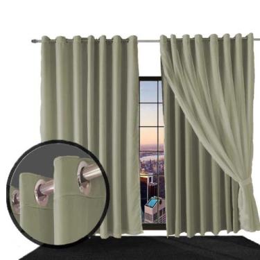 Imagem de cortina blackout Bruna corta luz 8,00 x 2,40 c/voal branco - Bravin Co