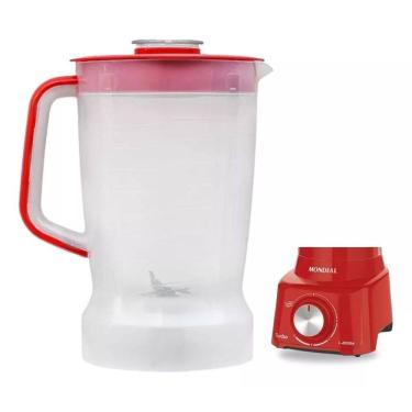Imagem de Copo Liquidificador Mondial L850 900w Cristal Tampa Vermelha