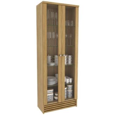Imagem de Cristaleira 2 Portas E 5 Prateleiras De Vidro CR6002 Natural Tecno Mob