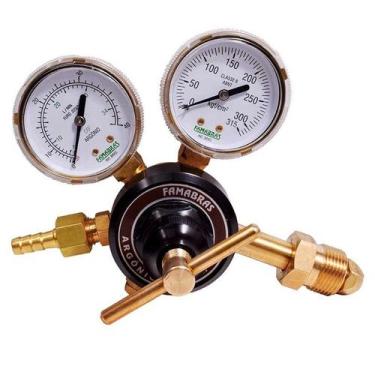 Imagem de Regulador de Pressao Argonio RI-30P Famabras, Amarelo