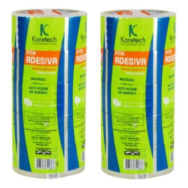 Imagem de Kit 10 Fitas Adesivas TRANSPARENTE 2215 48mm X 100Mt - KORETECH