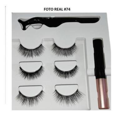 Imagem de Kit Cílios Magnéticos Postiços Com Imã + Delineador - 74 - Eo Style