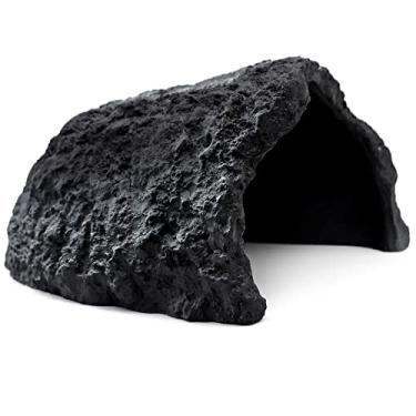 Imagem de NOMAL Reptile Rock Hide Cave Large Reptile Habitat Turtle Hideouts Cave for Lizards Bearded Dragon Leopard Gecko Snake Amphibians Fish, black (ns-01)