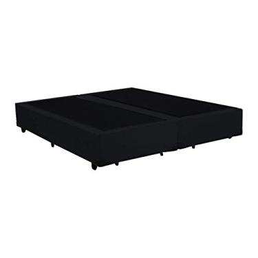 Imagem de Santo Box, Base Box Casal Bipartido Santo Box Suede 40x138x188 Cor:Preto