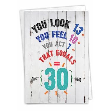 Imagem de NobleWorks - Cartão de feliz aniversário de 30 anos engraçado - Cartão de notas de piada para aniversários, humor marco de 30 anos - Equação de idade 30 C7197MBG