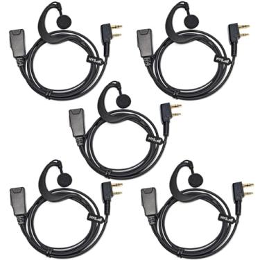 Imagem de HYS 1 gancho de orelha em forma de G UV5R 888S fone de ouvido de rádio com PTT, fone de ouvido walkie talkie com microfone para rádios Baofeng BF-F8HP BF-F9 UV-82 UV-82HP Kenwood NX-220E/NX-220E2 dPMR