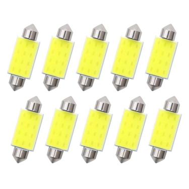 Imagem de 10x C10W C5W LED COB 12SMD Lâmpada de Festão 41 mm 12V Branco 6500K Lâmpadas para Carros Caminhão Barcos Luz Traseira Luz Marcadora Lateral Luzes de Canto Luzes de Canto Luz de Carga Luzes de Passos
