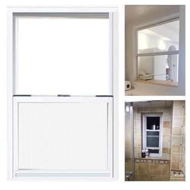 Imagem de Substituição de janela de casas móveis de 33 x 104 cm, janela deslizante vertical com tela, ventilação de janela de galpão branco de alumínio para casas de porão chuveiros galinheiro