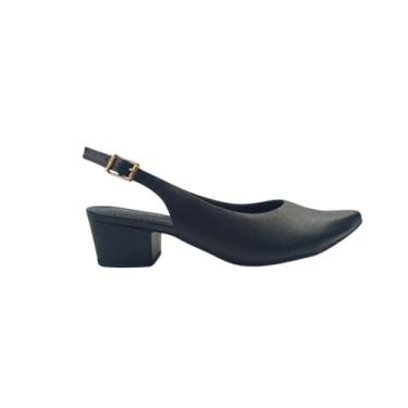 Imagem de Sapato Feminino Usaflex Am33001001 Slingback Couro Preto