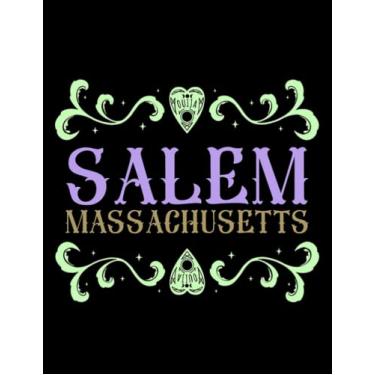 Imagem de Salem Massachusetts Ouija Love Notebook: 8.5" x 11" Blank Lined with 100+ Pages