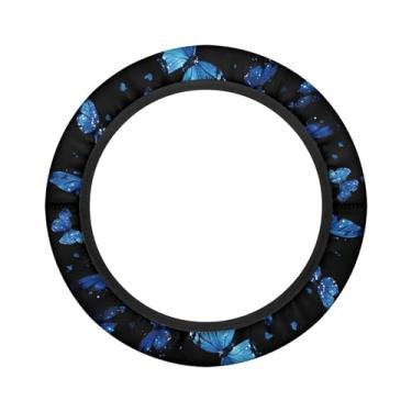 Imagem de Knextrepoy Capa de volante para carrinho de golfe Butterfly 33 cm - 35 cm antiderrapante capas de volante de carrinho de golfe extensíveis acessórios para carro de clube fácil de usar e limpar