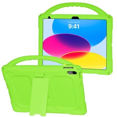 Imagem de Adocham Capa infantil para iPad 10ª geração de 10,9 polegadas 2022, capa infantil de 10ª geração com alça integrada, capa de silicone leve à prova de choque para iPad de 10,9 polegadas 2022 (verde)