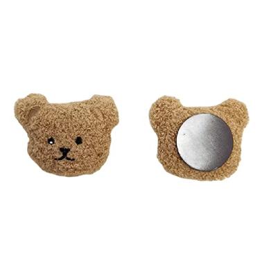 Imagem de Ímã de Geladeira Macio Magnético de Urso Bordado de Pelúcia Coreano Akozon para Armazenamento de Máscara - Decoração de Borracha 3D Fofa para Geladeiras, Decoração de Casa e