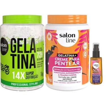 Imagem de Kit Salon Line Gelatina 1kg + Creme De Pentear Definição Extraordinári