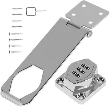 Imagem de Fechadura de senha de gabinete, fecho de combinação de gaveta de 3 dígitos sem chave com parafusos, trava de privacidade de liga de zinco à prova de ferrugem para caixas de correio de gaveta de