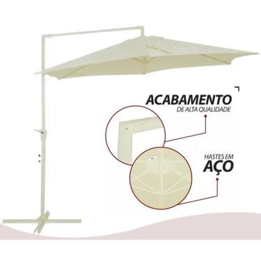 Imagem de Ombrellone Sombreiro de Jardim Tenda Suspensa 3M Extrutura em Aço com Base P/ Piscina, Hotel, Jardim, Bares ao Ar Livre