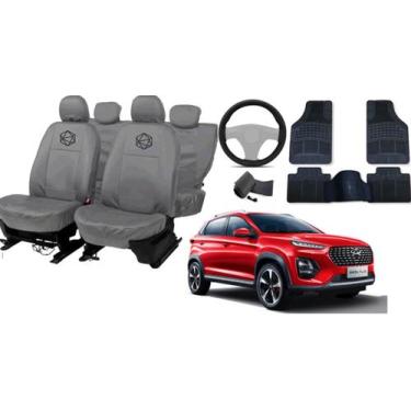 Imagem de Conjunto capa couro Tiggo 3X Plus 21-22 + capa volante - iron tech