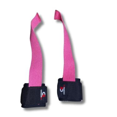 Imagem de Strap fita rosa com munhequeira carbonfit, Laranja, G/GG