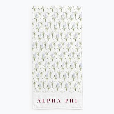 Imagem de Sorority Shop Toalha de praia Alpha Phi - Design leve da marca 162 cm x 76 cm, cobertor de praia de microfibra macia, cobertor de toalha Alpha Phi leve e durável, absorção de água, secagem rápida