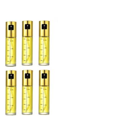 Imagem de Waillynice Pulverizador de óleo de vidro para cozinhar spray de azeitona para salada, churrasco, cozinha, assar, garrafa de vinagre vazia (dourado-6 peças)