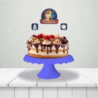 Imagem de Topo de bolo festa Bela e a Fera Decoração Aniversári EVA - Piffer