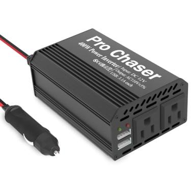 Imagem de Pro Chaser 400W Power Inverter - 12V DC to 110V AC Car Truck RV Inverter 6.2A Dual USB Charging Ports for Road Trips (Black)