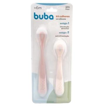 Imagem de Kit 2 Colheres em Silicone Fases 1 e 2 Rosa 18832 - Buba 
