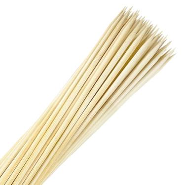 Imagem de CrazyTerra Palitos De Bambu Para Smores (50 Unidades), Palitos De Assar Marshmallow Extra Longos De 17,5" Para Fogueira, Espetos De Madeira Resistentes De 5 Mm Para Churrasco De Cachorro-Quente Smor