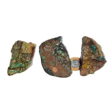 Imagem de 05 Malaquita Pedra Bruto Natural 100 a 150g 7 a 10cm Tipo C - Cristais