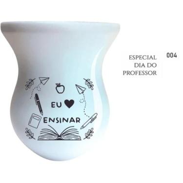 Imagem de Cuia de Madeira Premium Branca Personalizada - Dia dos Professores - M