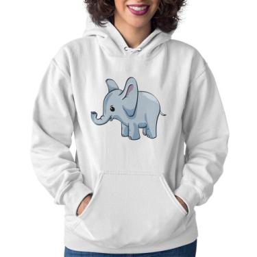 Imagem de Moletom Feminino Elefante Bebê - Foca na Moda, Branco, GG
