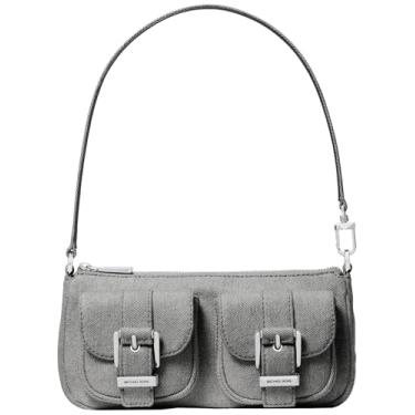 Imagem de Michael Kors Bolsa pequena conversível Zoe, Ferragens prateadas/antracite, One Size