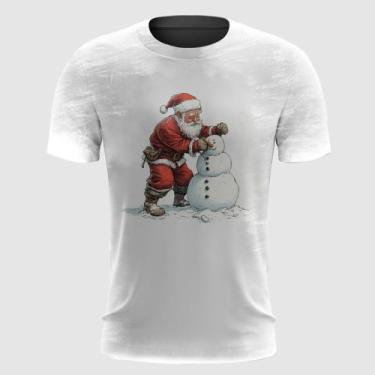 Imagem de Camiseta Papai Noel Montando Boneco de Neve - A Fabriqueta, P