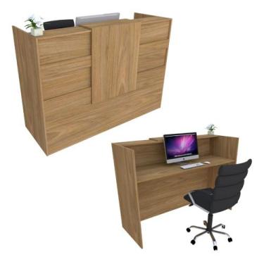 Imagem de Balcão Caixa 140cm Branco - Linha Premium - Modelo 1.1 - Marcenaria On