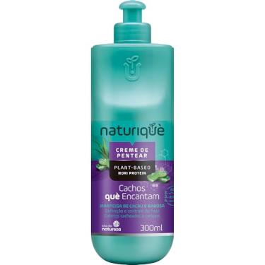 Imagem de Naturiquè, Creme de pentear, Para cabelos Cacheados e Crespos, Cachos què encantam, Com manteiga de Cacau e babosa, 300ml