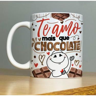 Imagem de Caneca Flork Casal Namorados Chocolate Páscoa Cerâmica 325ml - Pammy s