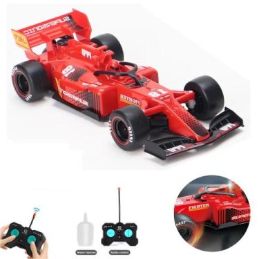 Imagem de Carrinho Formula 1 Controle Remoto Fumaça LED Realista e Recarregável 