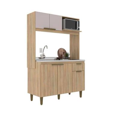 Imagem de Cozinha Compacta Júlia 120cm J Carvalho Dourado-fume