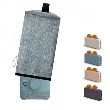 Imagem de Capa para torradeira Bella 2 fatias fina, à prova d'água e à prova de poeira, capa protetora de 2 fatias, compatível com Bella Toaster Slim (azul claro)