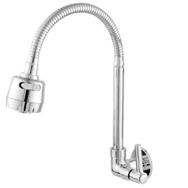 Imagem de Torneira Cozinha Gourmet Flexível Luxo Parede 1/4 De Volta Metal Premi