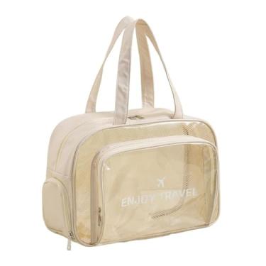 Imagem de Bolsa Feminina Necessaire Frasqueira Organizadora Para Viagem Estojo De Maquiagem Cosméticos Portátil Leve Esportiva Academia Fitness Porta Calçado Resistente À Água Com Alça De Mão - ZAFIN