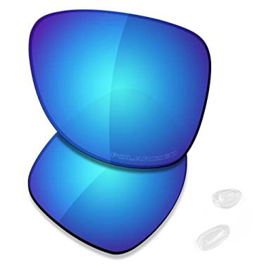 Imagem de SAUCER Lentes de reposição premium e protetores de nariz para óculos de sol Oakley Caveat OO4054 de alta definição - azul glaciar polarizado