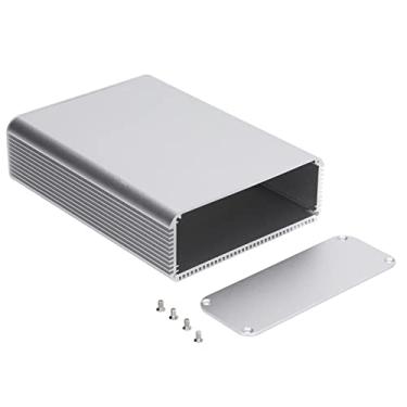 Imagem de MUNEFE Caixa de junção, caixa elétrica de metal de liga de alumínio, caixa de projeto de gabinete para amplificador de energia, placa de circuito, decodificador