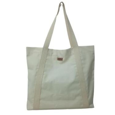Imagem de Bolsa Shopper Sacola, Eco Bag, Grande De Ombro Algodão (Bege, G)