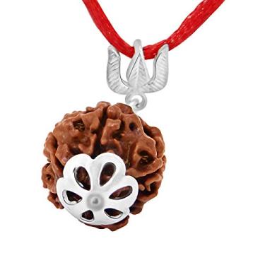 Imagem de Quatro sementes de Charmukhi Rudraksha, contas soltas, contas Rudraksha (Elaeocarpus ganitrus) 100% original e certificado pela ARIHANT GEMS and Jewels